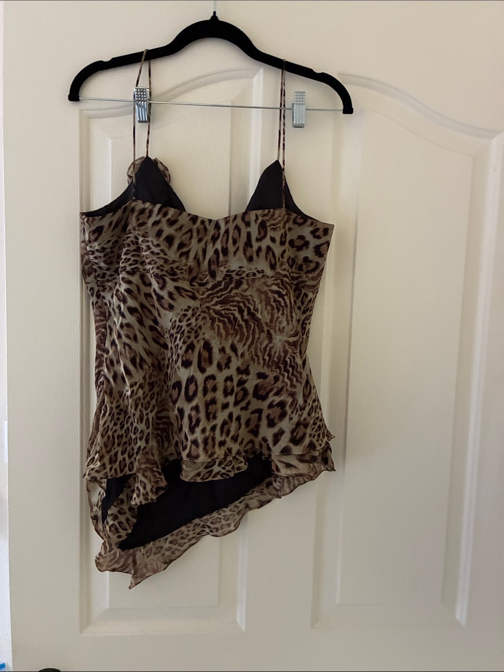 Jackie Jon Leopard-Print Asymmetric Cami Top in Brown, Green & Black - Picture 5 of 12